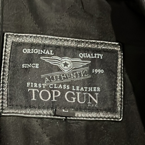 ⭐️ First Class Leather Top Gun Leather Jacket Coat Size Large - Picture 3 of 11